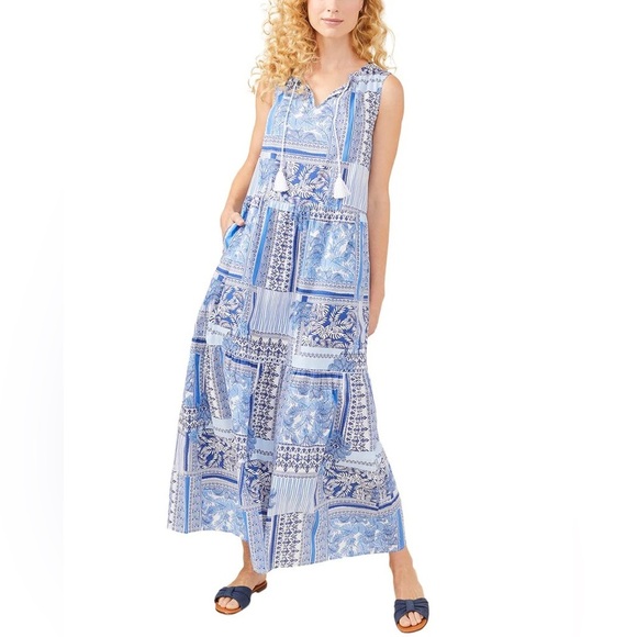 J.Mclaughlin Christa Tropical Print Tassel Maxi Dress (D5) - Picture 3 of 10